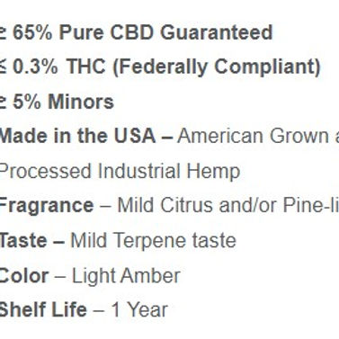 Bulk Compliant Full Spectrum CBD Distillate (FSD) (100G/250G/500G/1KG Pricing)