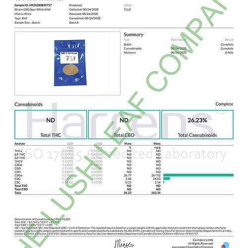 Bulk Premium CBG Kief~25-30% (1oz, 1/2lb, 1lb)