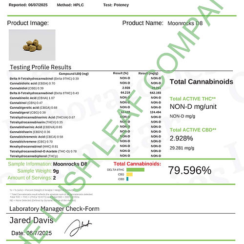 Bulk 68% Potent Delta 8 Moon Rock Regular Size (1/2LB & 1LB Pricing)